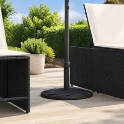 Parasol Base Round Ø38 48mm Poles 12kg Stable Outdoor Umbrella Stand Black