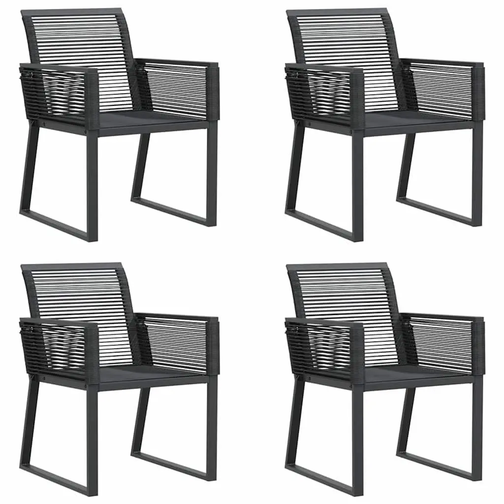 Garden Chairs Set of 4 Black Outdoor Seating Poly Rattan Patio Furniture