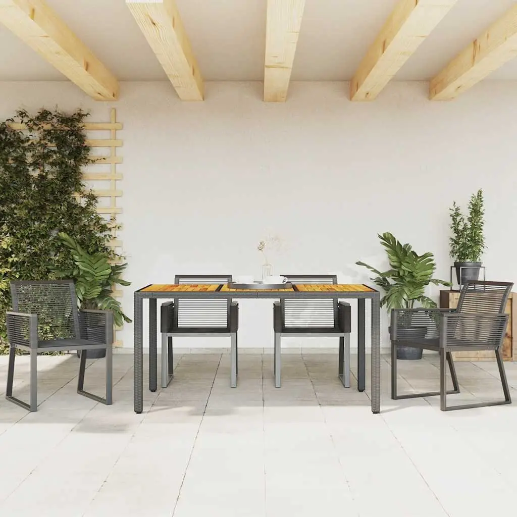 Garden Chairs Set of 4 Black Outdoor Seating Poly Rattan Patio Furniture