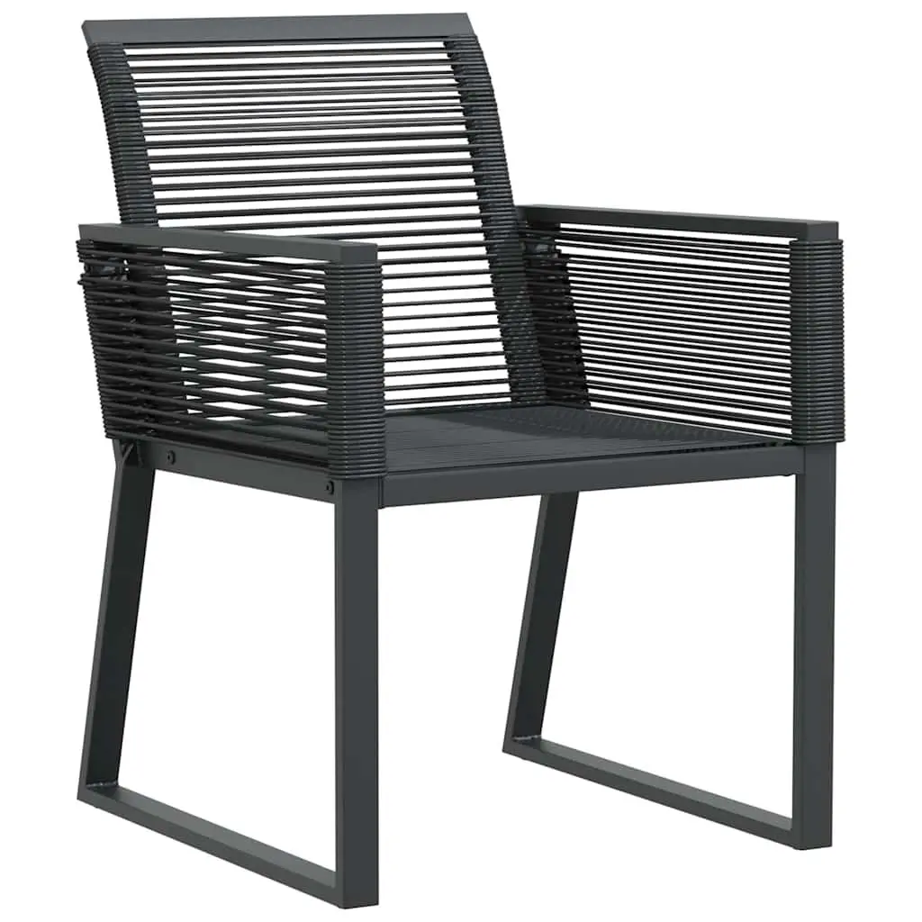 Garden Chairs Set of 4 Black Outdoor Seating Poly Rattan Patio Furniture