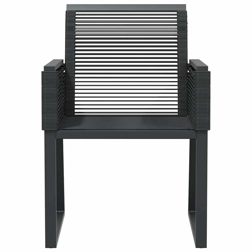 Garden Chairs Set of 4 Black Outdoor Seating Poly Rattan Patio Furniture
