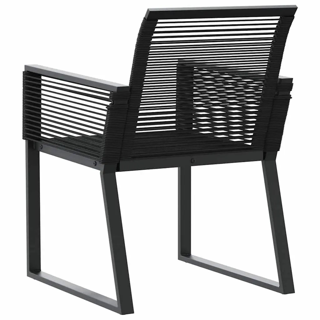 Garden Chairs Set of 4 Black Outdoor Seating Poly Rattan Patio Furniture