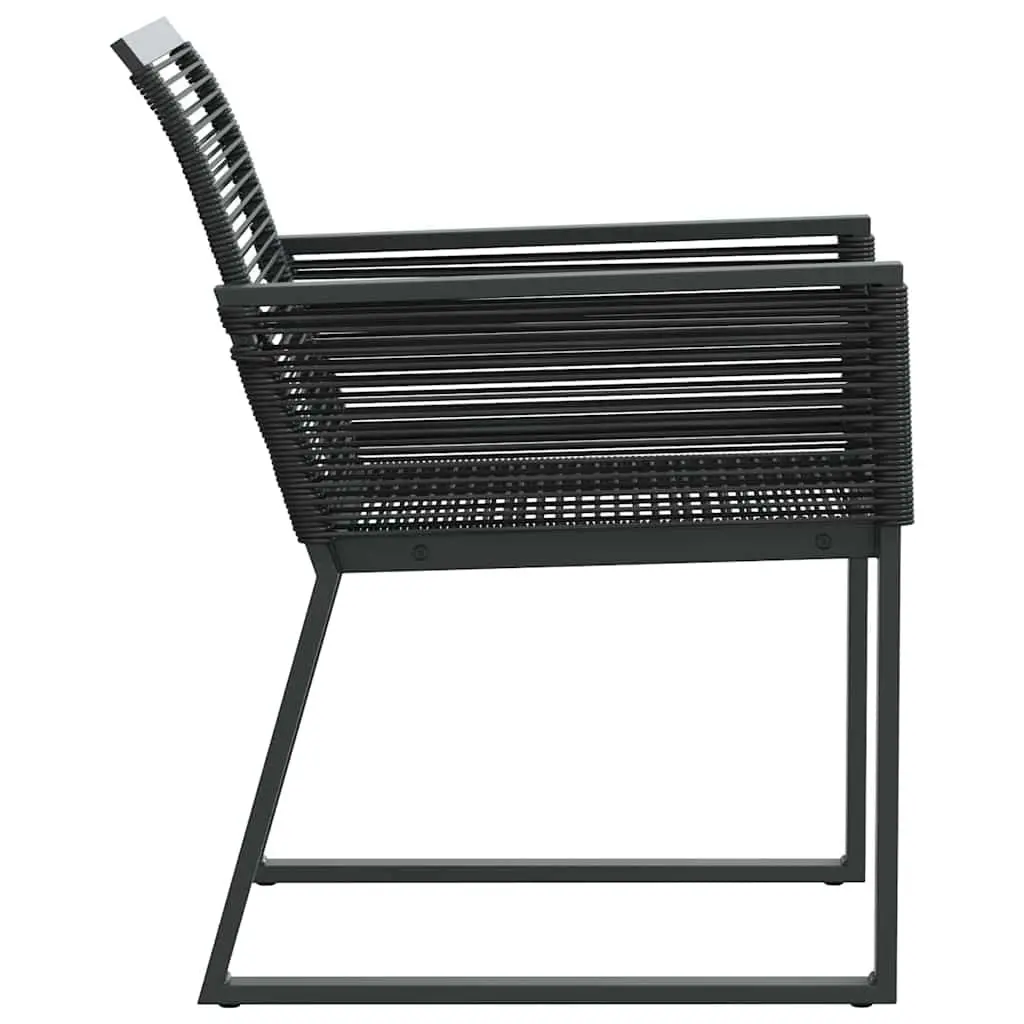Garden Chairs Set of 4 Black Outdoor Seating Poly Rattan Patio Furniture