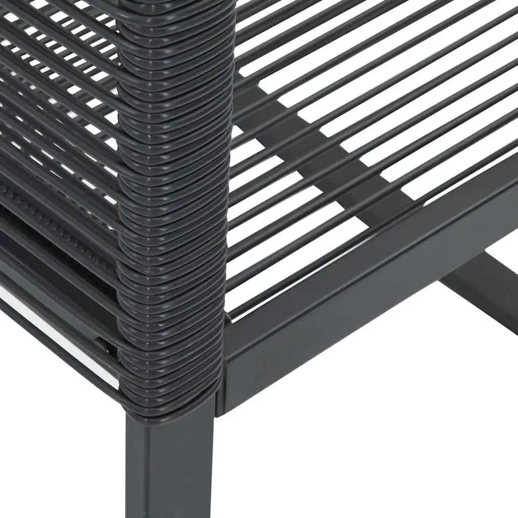 Garden Chairs Set of 4 Black Outdoor Seating Poly Rattan Patio Furniture