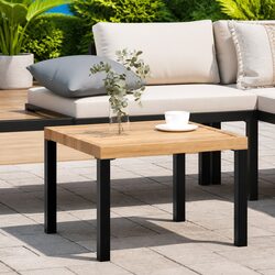 Garden Coffee Table Outdoor Patio Furniture Black 55x55x39.5 cm Steel Frame