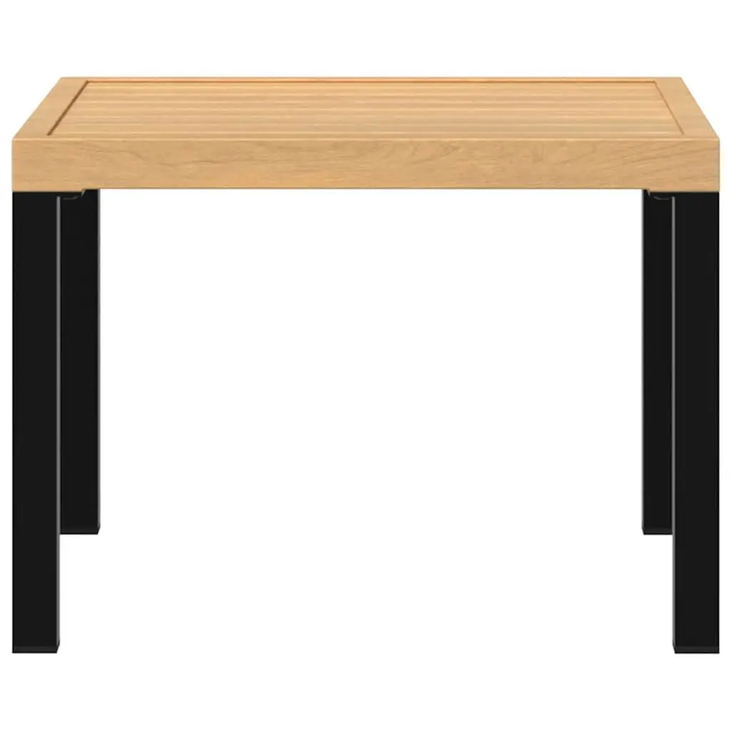 Garden Coffee Table Outdoor Patio Furniture Black 55x55x39.5 cm Steel Frame
