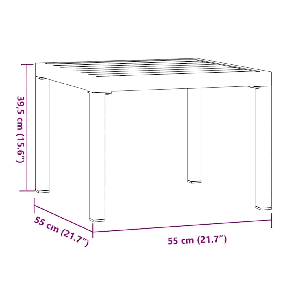 Garden Coffee Table Outdoor Patio Furniture Black 55x55x39.5 cm Steel Frame