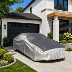 Sedan Car Cover XXL Full Protection Hail Snow UV Outdoor Indoor Storage Silver
