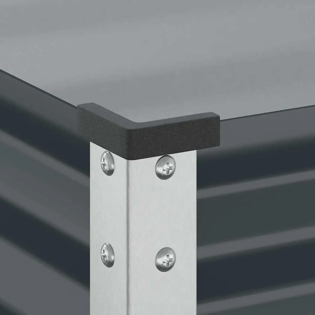 Steel Garden Planter Box Durable Weather Resistant Anthracite 45x45x88cm Outdoor Flower Pot Raised Bed