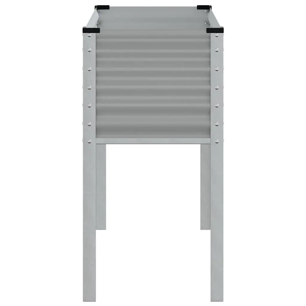 Garden Planter Box Steel Grey Outdoor for Flowers Vegetables Herbs