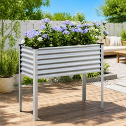 Garden Planter Box 100x45x90cm Galvanised Steel Raised Bed Outdoor Flowers