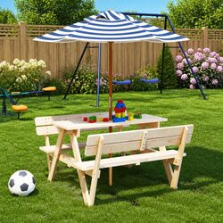 Kids Garden Umbrella Blue Outdoor Patio Shade Portable Sunshade Canopy 120x140cm