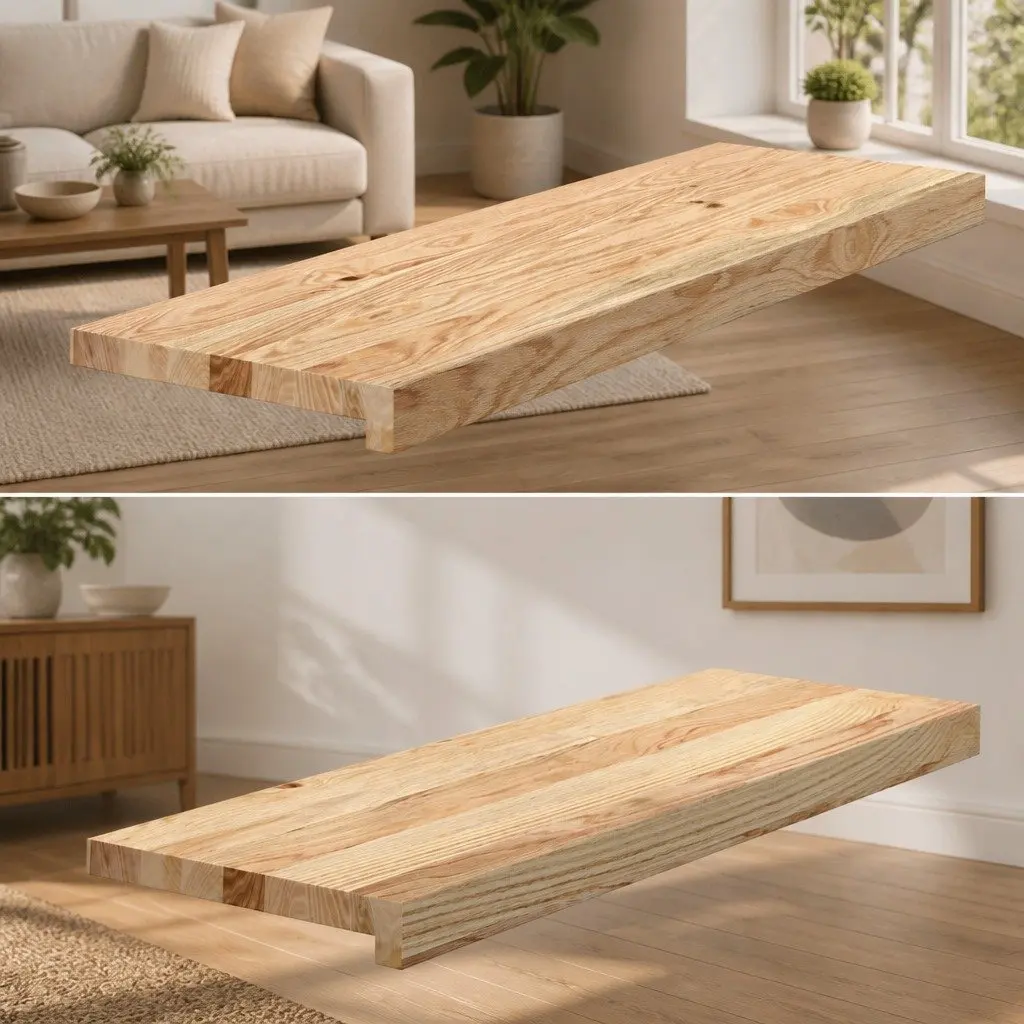 Window Sills Solid Oak Wood Untreated Natural 80x25x2 cm Interior Ledge 2 pcs