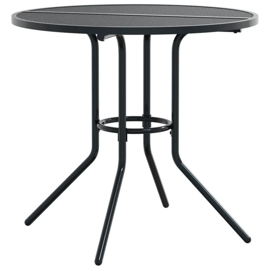 Patio Table Mesh Tabletop Powder-coated Steel Ø80cm Anthracite