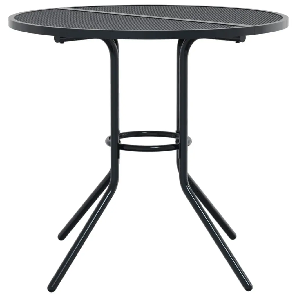 Patio Table Mesh Tabletop Powder-coated Steel Ø80cm Anthracite