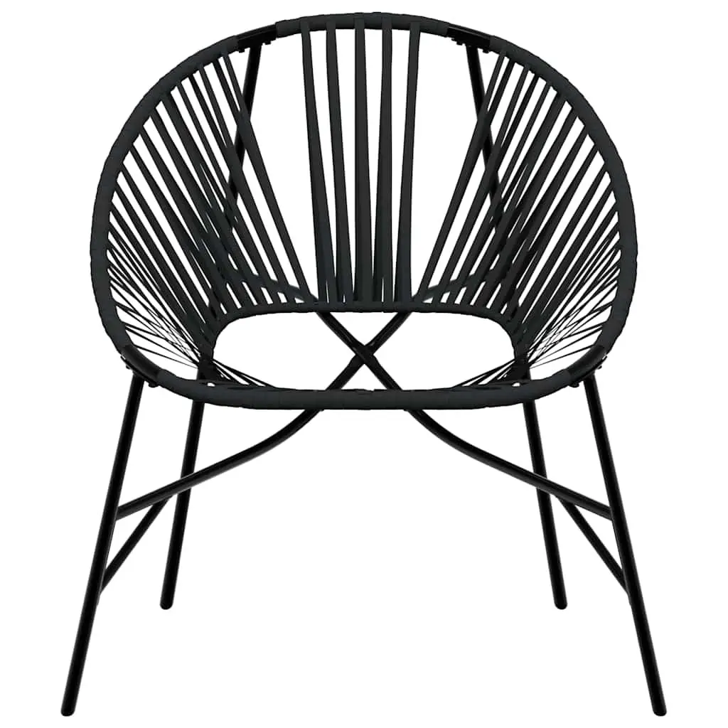 Outdoor Egg Chair Black Garden Seating Relaxation Lounge Seat with Armrests