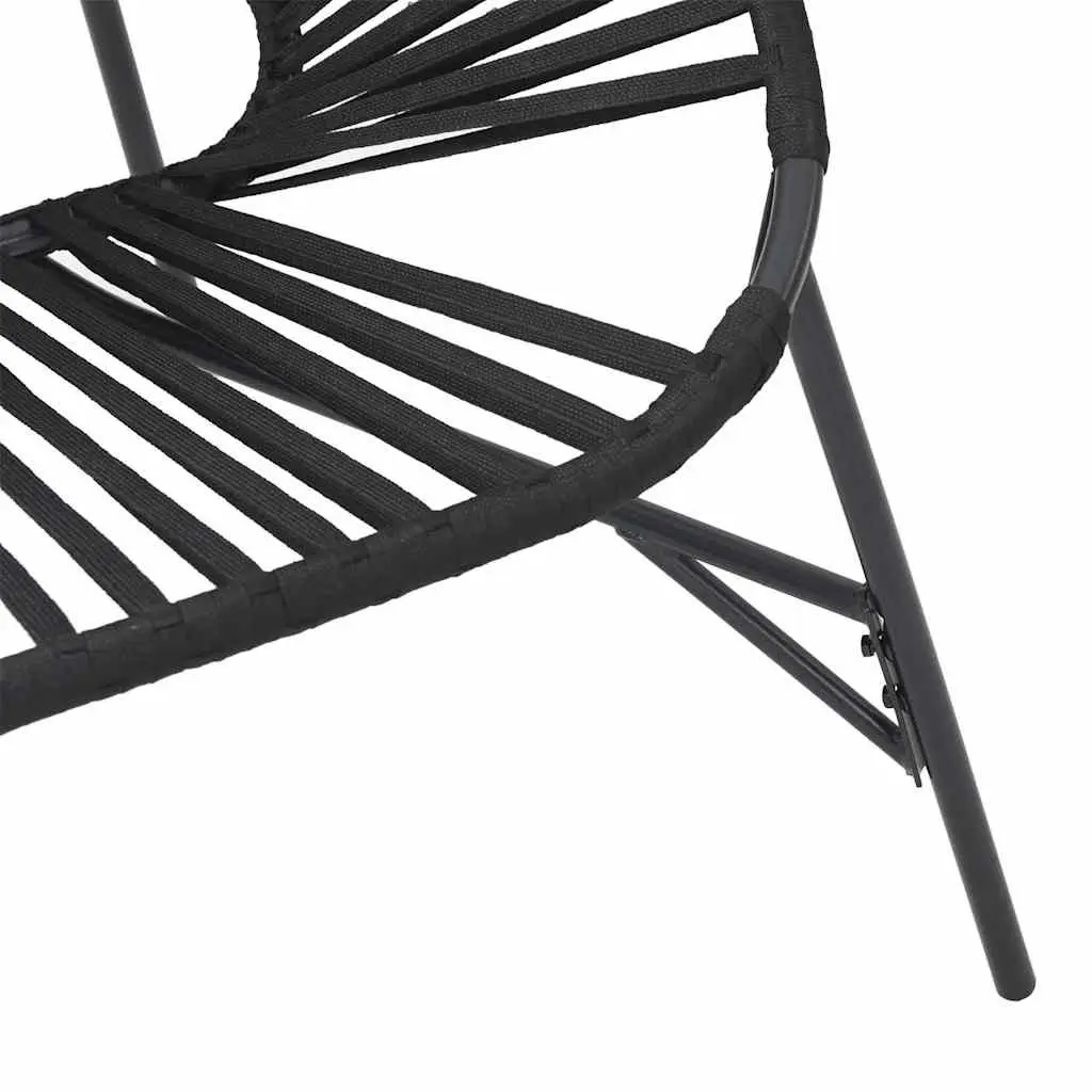 Outdoor Egg Chair Black Garden Seating Relaxation Lounge Seat with Armrests