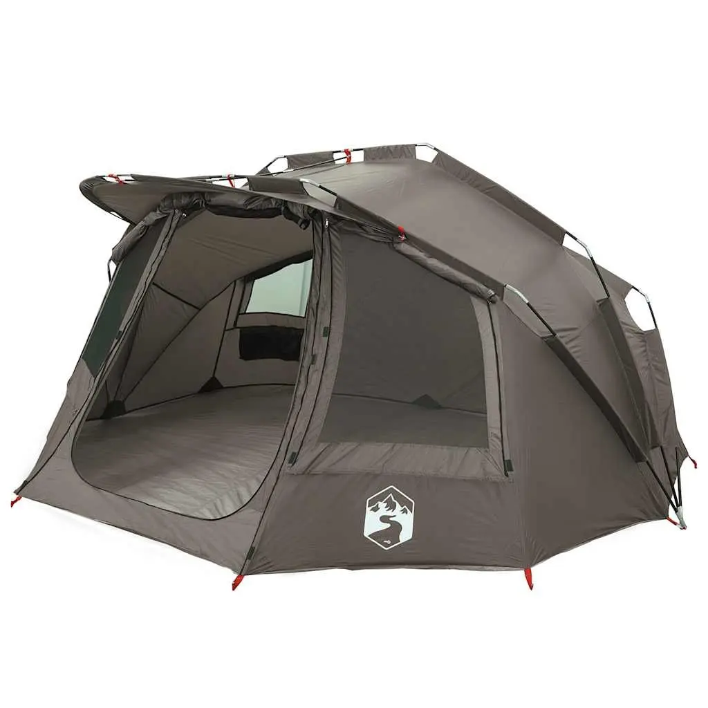 Fishing Tent Waterproof Grey 5-Person Outdoor Camping Shelter