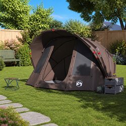 Fishing Tent 5-Person Brown Waterproof Camping Shelter UV Protection Outdoor