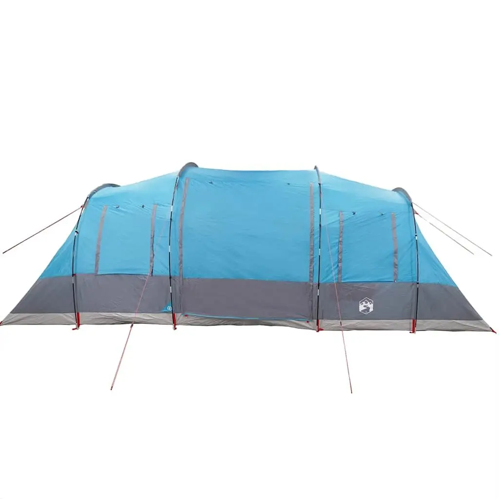 Camping Tent Waterproof 4-Person Blue Fibreglass Poles Easy Setup