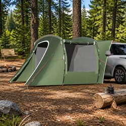 Car Tent Green Waterproof Camping Outdoor Festival Road Trip Easy Setup