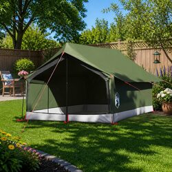 Camping Tent 2-Person Waterproof Mesh Ventilation Mosquito Protection Olive