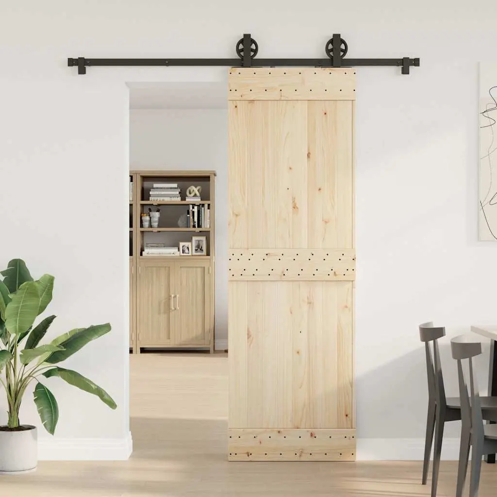 Sliding Door Hardware Kit Steel Track Rail System 183cm Black