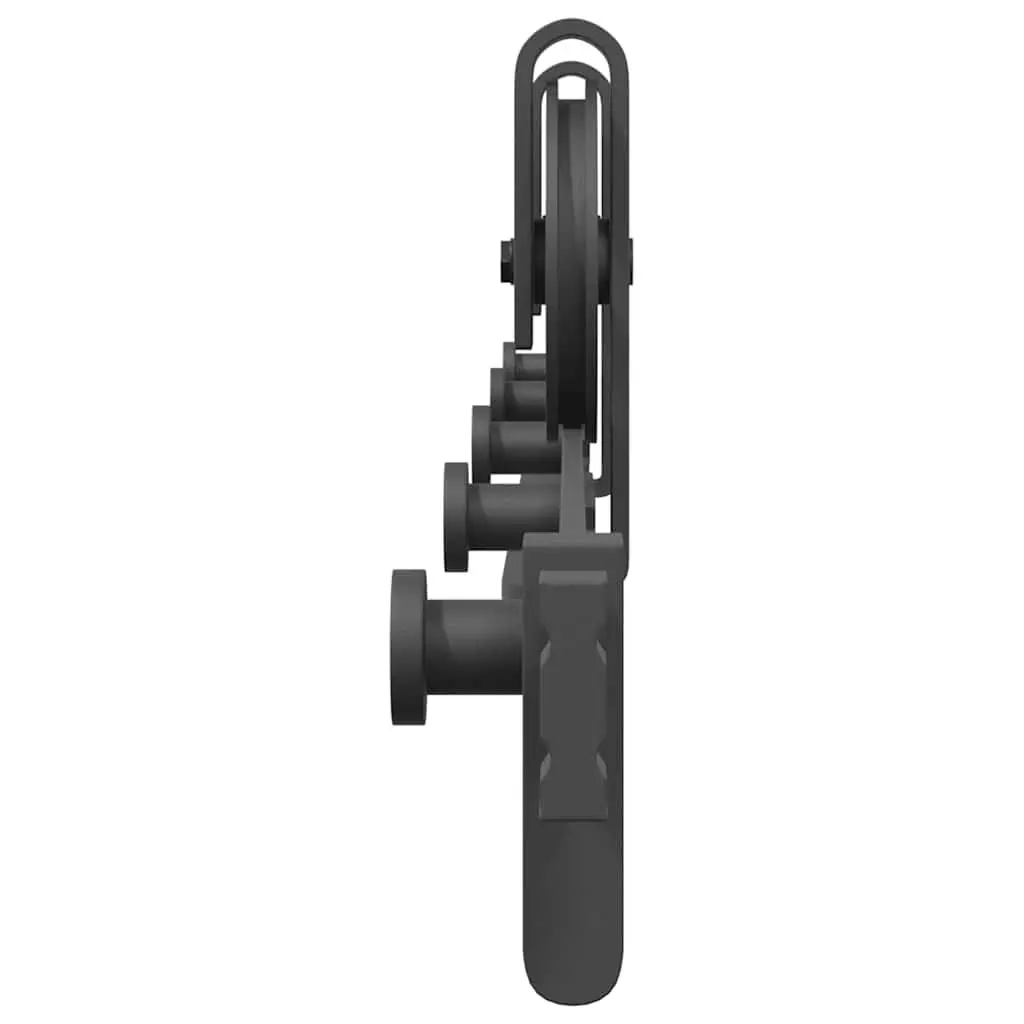 Sliding Door Hardware Kit Steel Track Rail System 183cm Black
