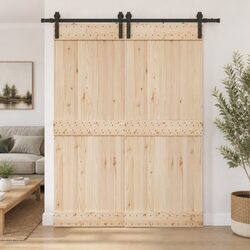 Sliding Door Hardware Kit 200cm Steel Black Track Rail System with Rollers