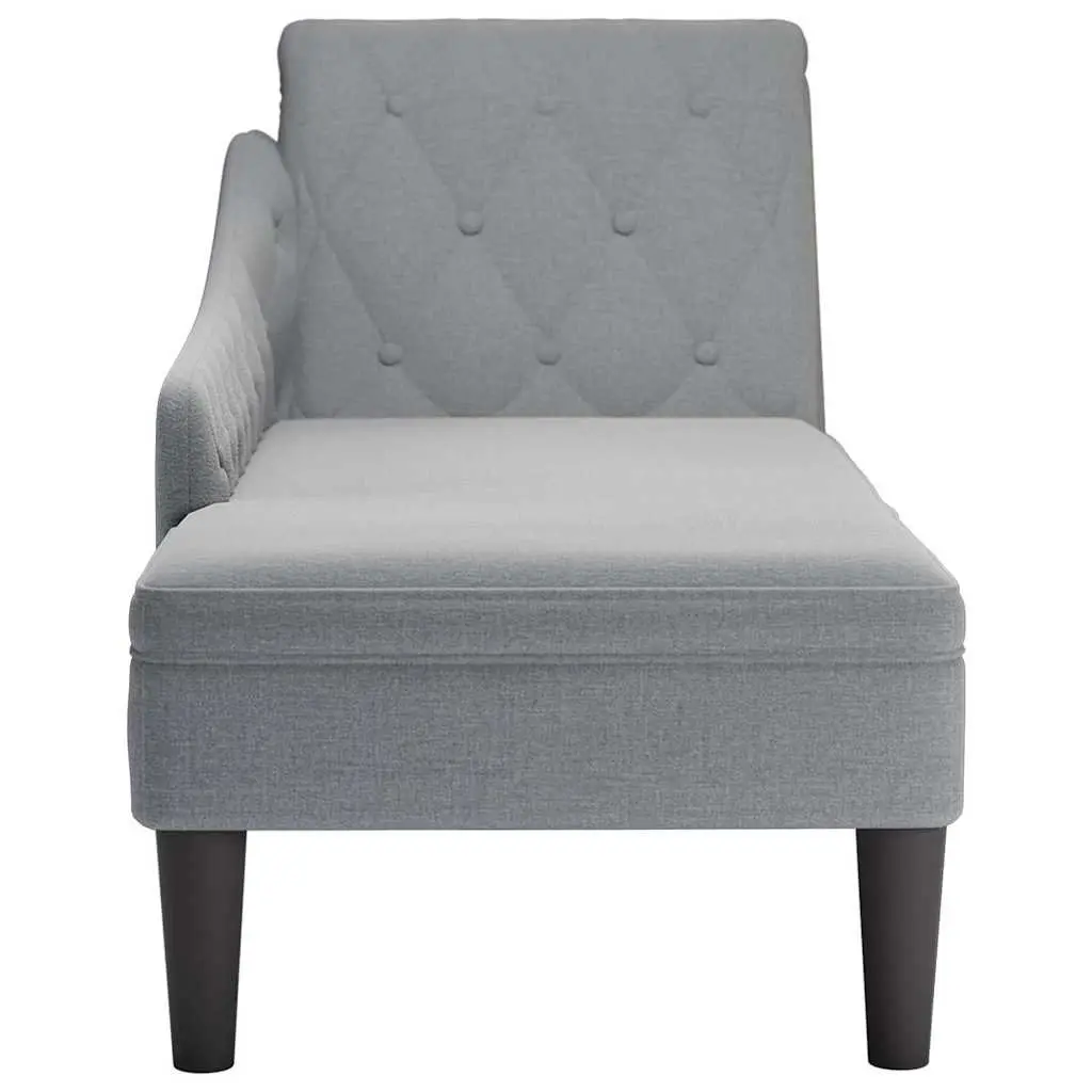 Chaise Lounge Sofa with Lumbar Pillow Right Armrest Button Tufted Living Room