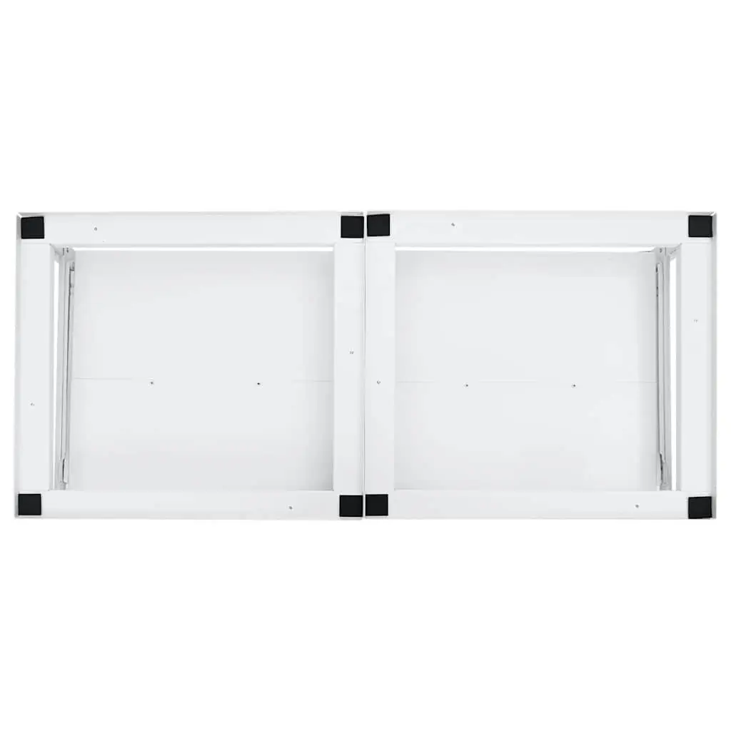 Washing Machine Pedestal with Pull-Out Storage Shelves Steel Frame White