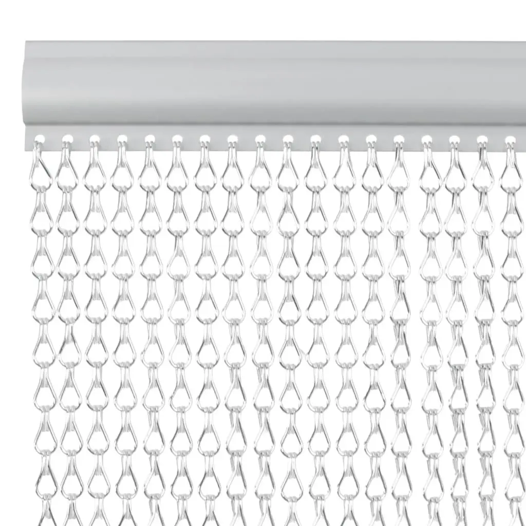 Chain Door Fly Screen Aluminium Insect Barrier Curtain 80x212 cm Silver