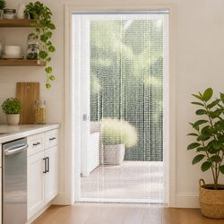 Chain Door Fly Screen 100x212 cm Adjustable Aluminium Insect Barrier Curtain