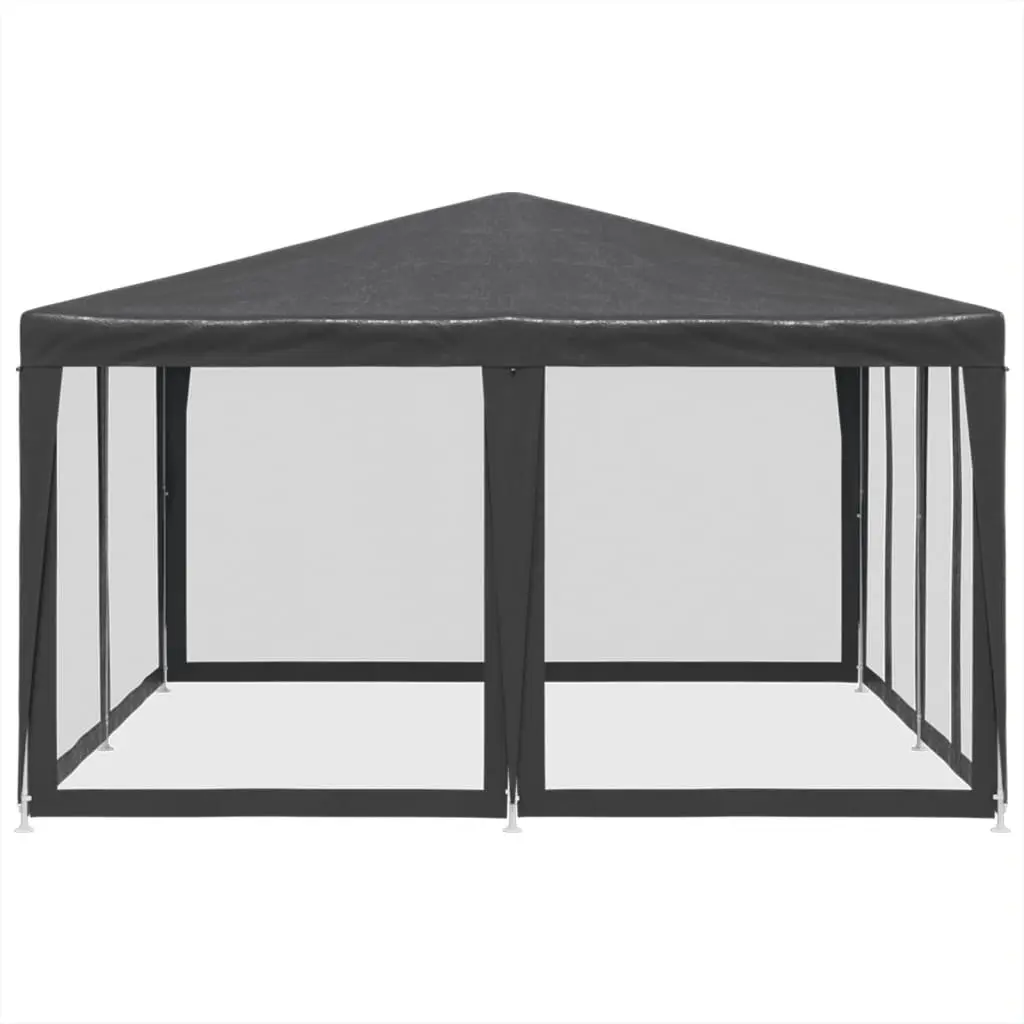 Party Tent Outdoor Gazebo Canopy 4x4m with 8 Mesh Sidewalls Anthracite