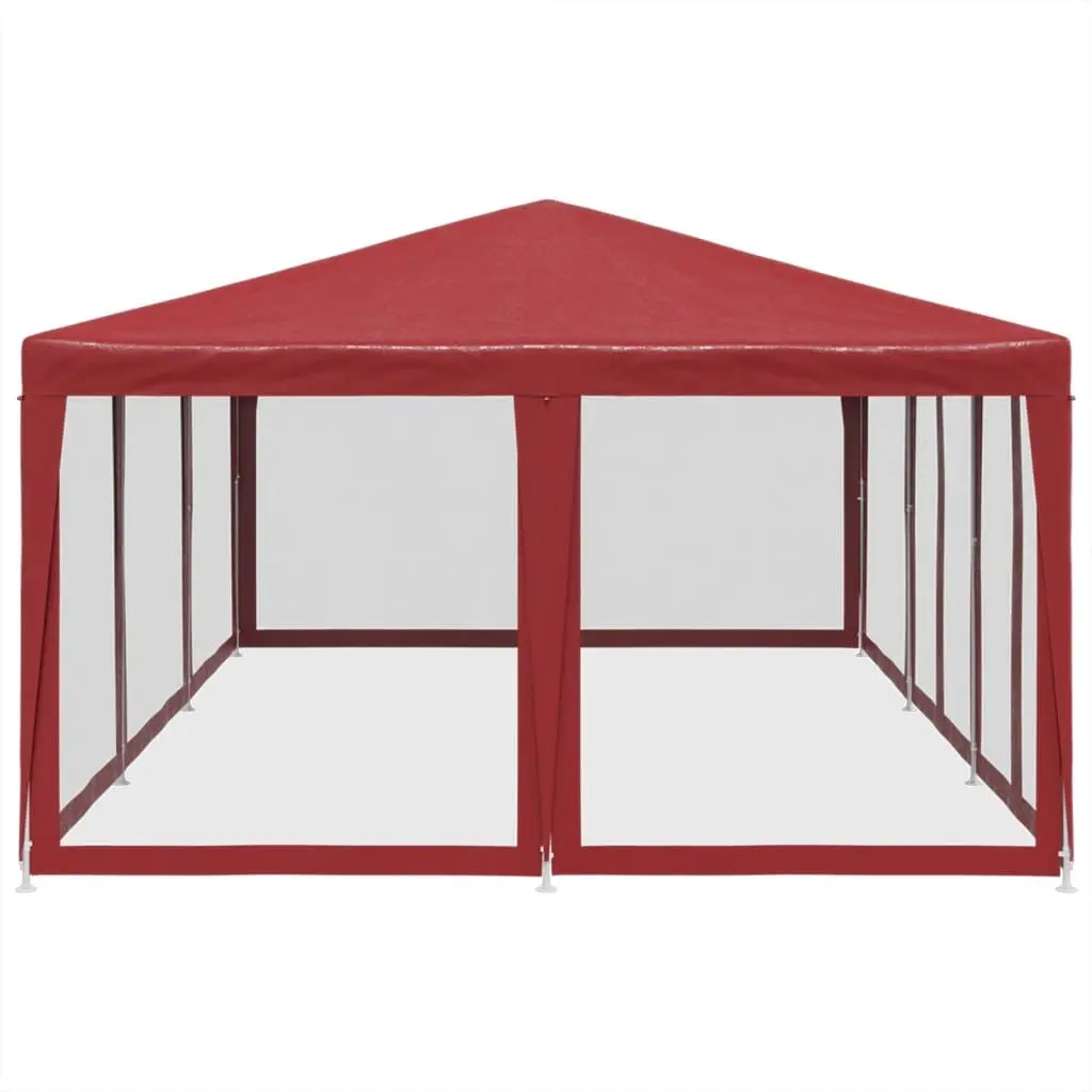 Party Tent Outdoor Gazebo 6x4m with 10 Mesh Sidewalls Red Garden Shelter
