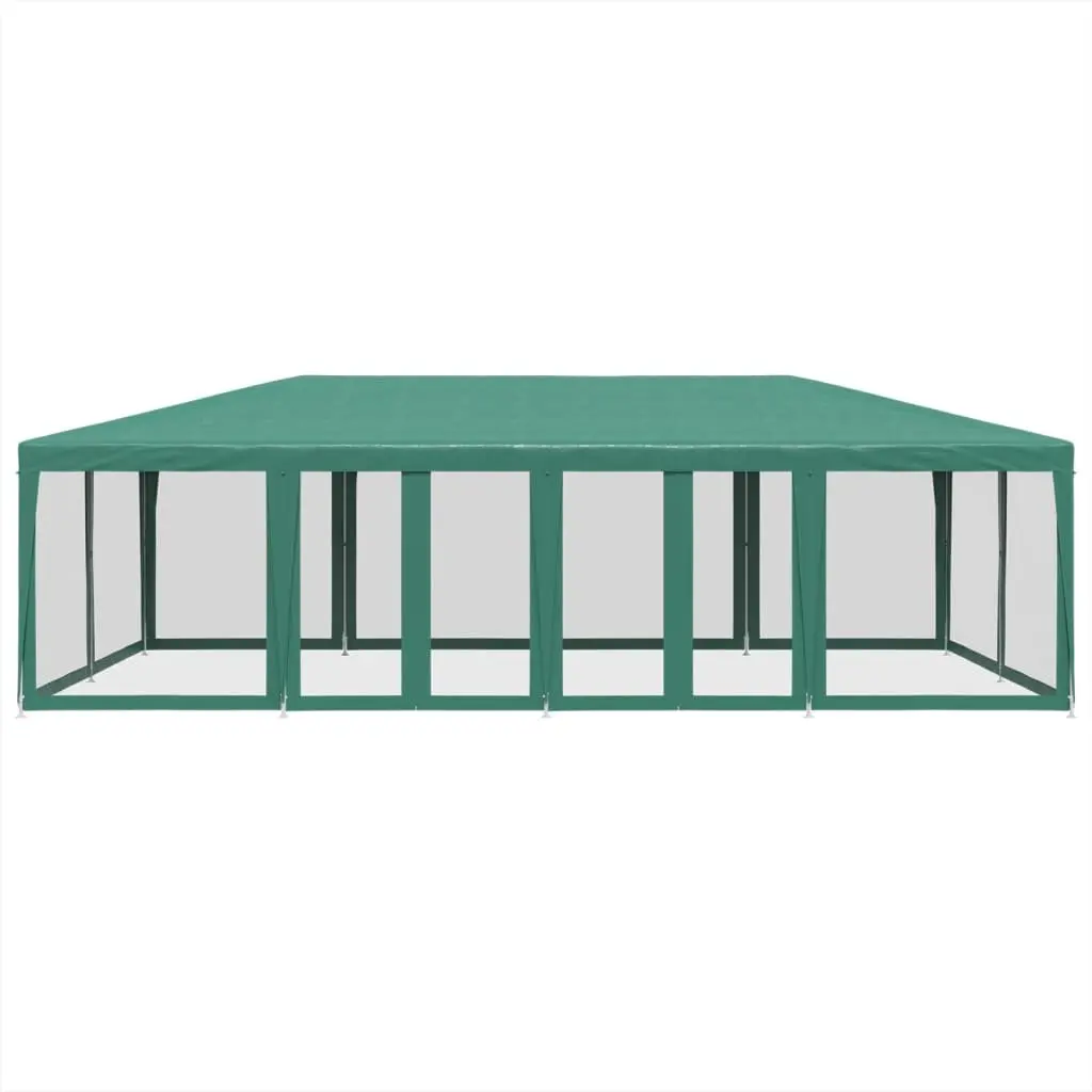 Party Tent Heavy Duty 8x4m Green with Mesh Sidewalls