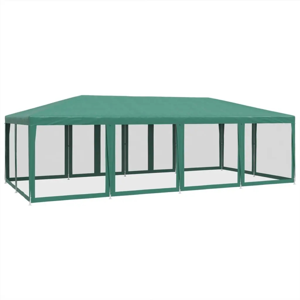 Party Tent Heavy Duty 8x4m Green with Mesh Sidewalls