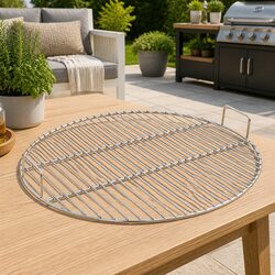 Round Grill Grate 54cm Portable BBQ Cooking Grate with Handles for Charcoal
