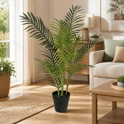 Artificial Palm Tree Indoor Decorative Plant 80cm Tall Green Realistic Leaves