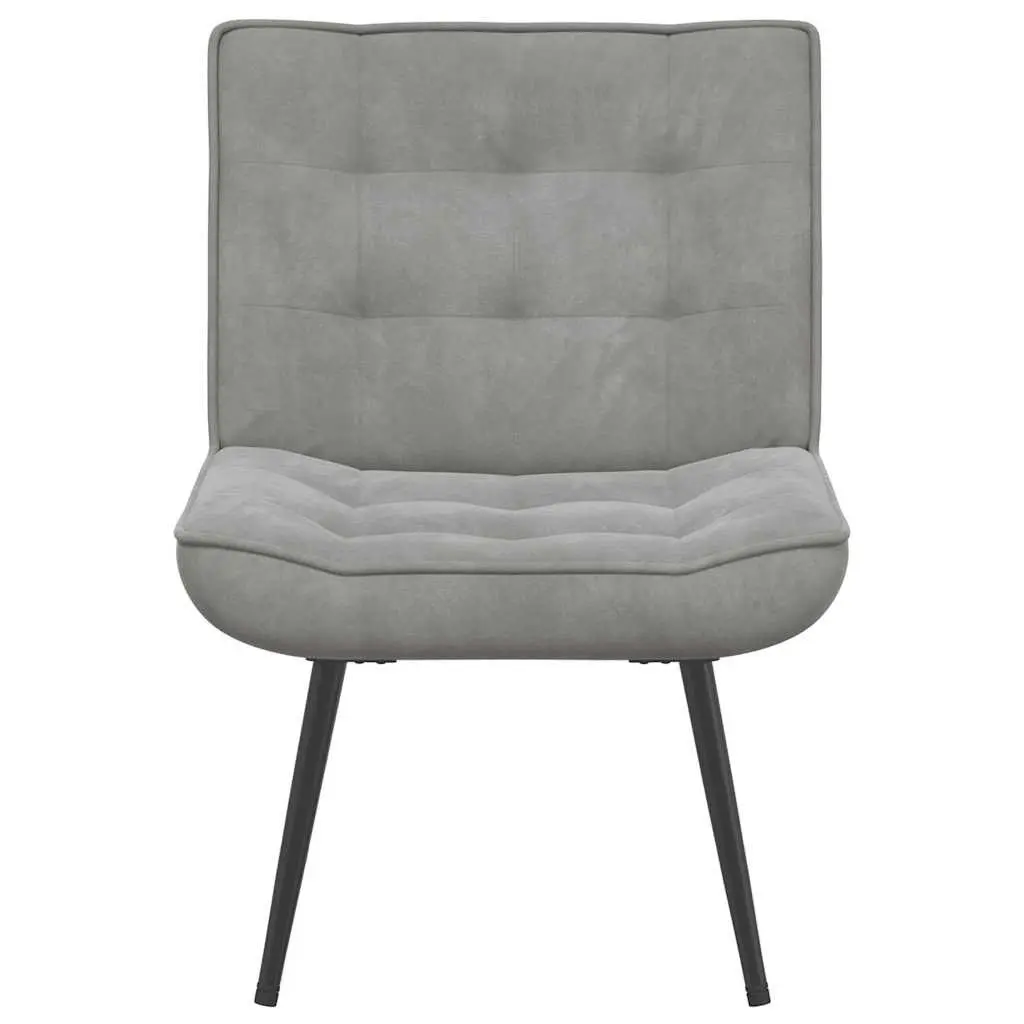 Relaxing Chair Soft Velvet Upholstered Backrest Grey