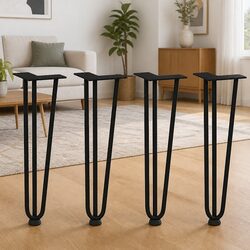 Hairpin Legs Coffee Table 4 pcs Black 42 cm Solid Steel Modern Furniture