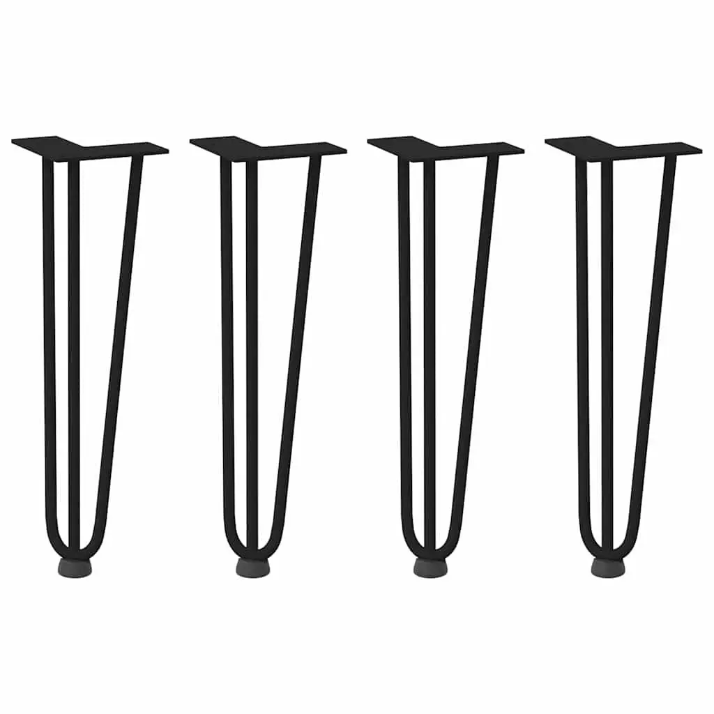 Hairpin Legs Coffee Table 4 pcs Solid Powder-Coated Steel 42 cm Black Modern Furniture