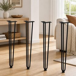 Hairpin Table Legs Console Coffee Black Steel Set 4 Pcs 72cm Adjustable
