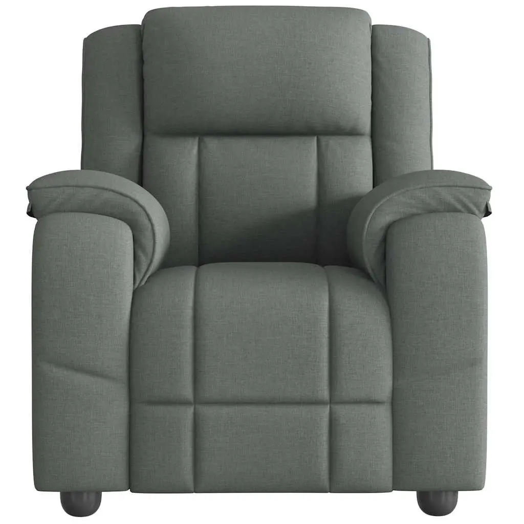 Massage Recliner Chair Manual Recline 135 Degrees Grey Fabric