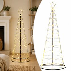 LED Christmas Tree 180cm 200 Lights Warm White 8 Effects Indoor Outdoor Holiday