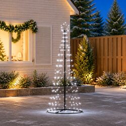 LED Christmas Tree 180cm 200 Cold White Lights 8 Effects Indoor Outdoor