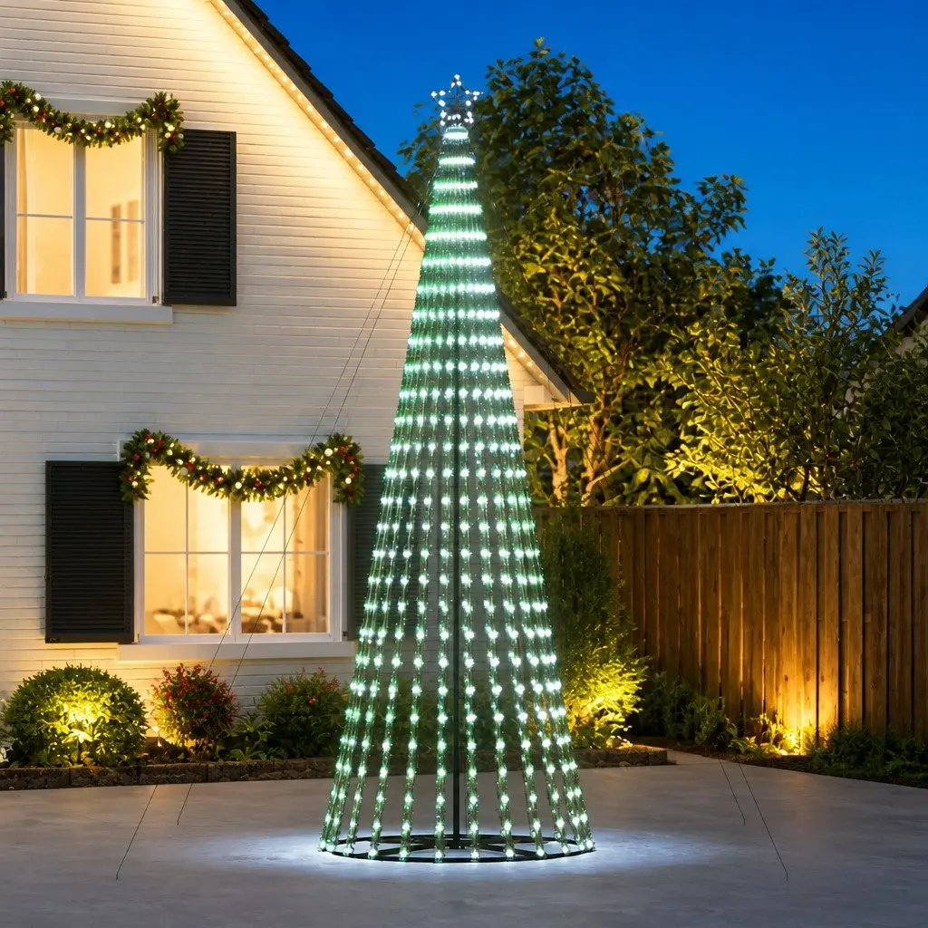 LED Christmas Tree 400cm 1028 Cold White Lights 8 Effects Indoor Outdoor