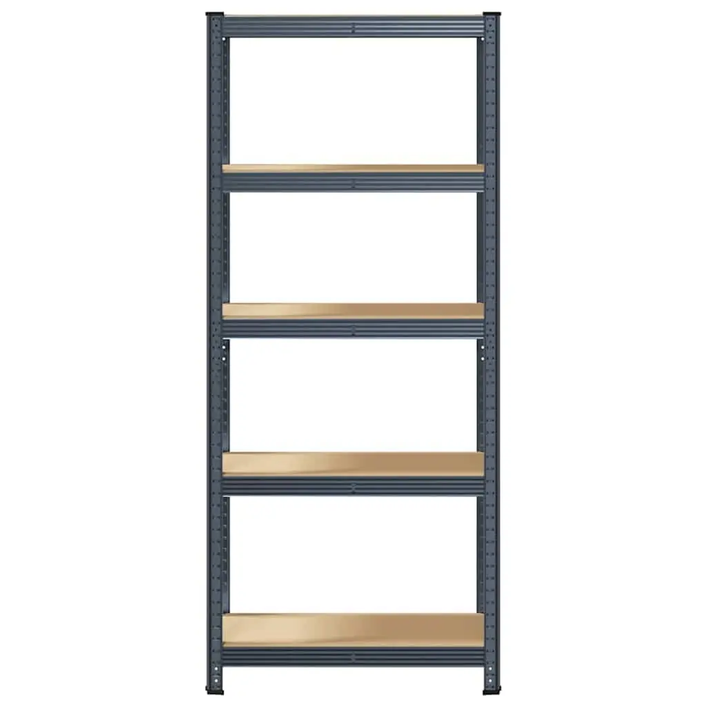 5-Layer Storage Shelf Steel Frame Engineered Wood Anthracite Garage