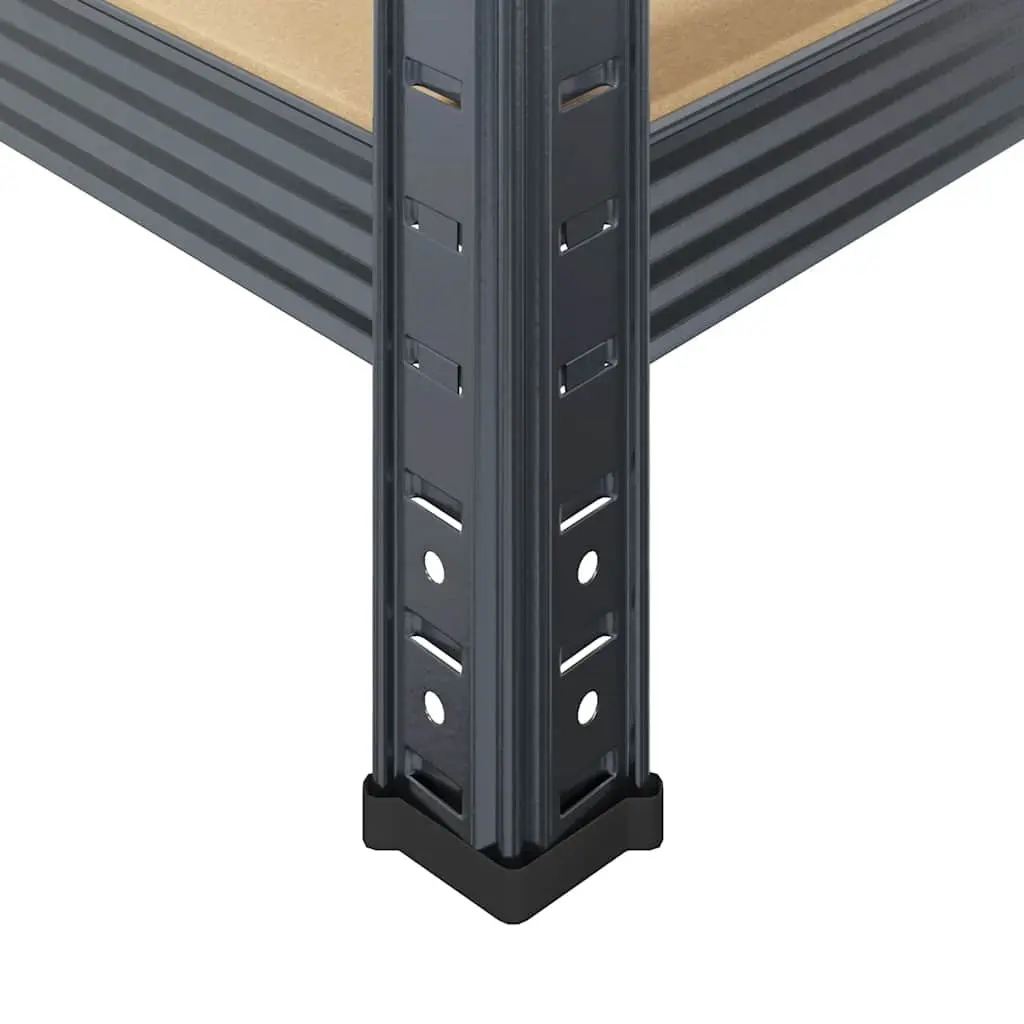 5-Layer Storage Shelf Steel Frame Engineered Wood Anthracite Garage