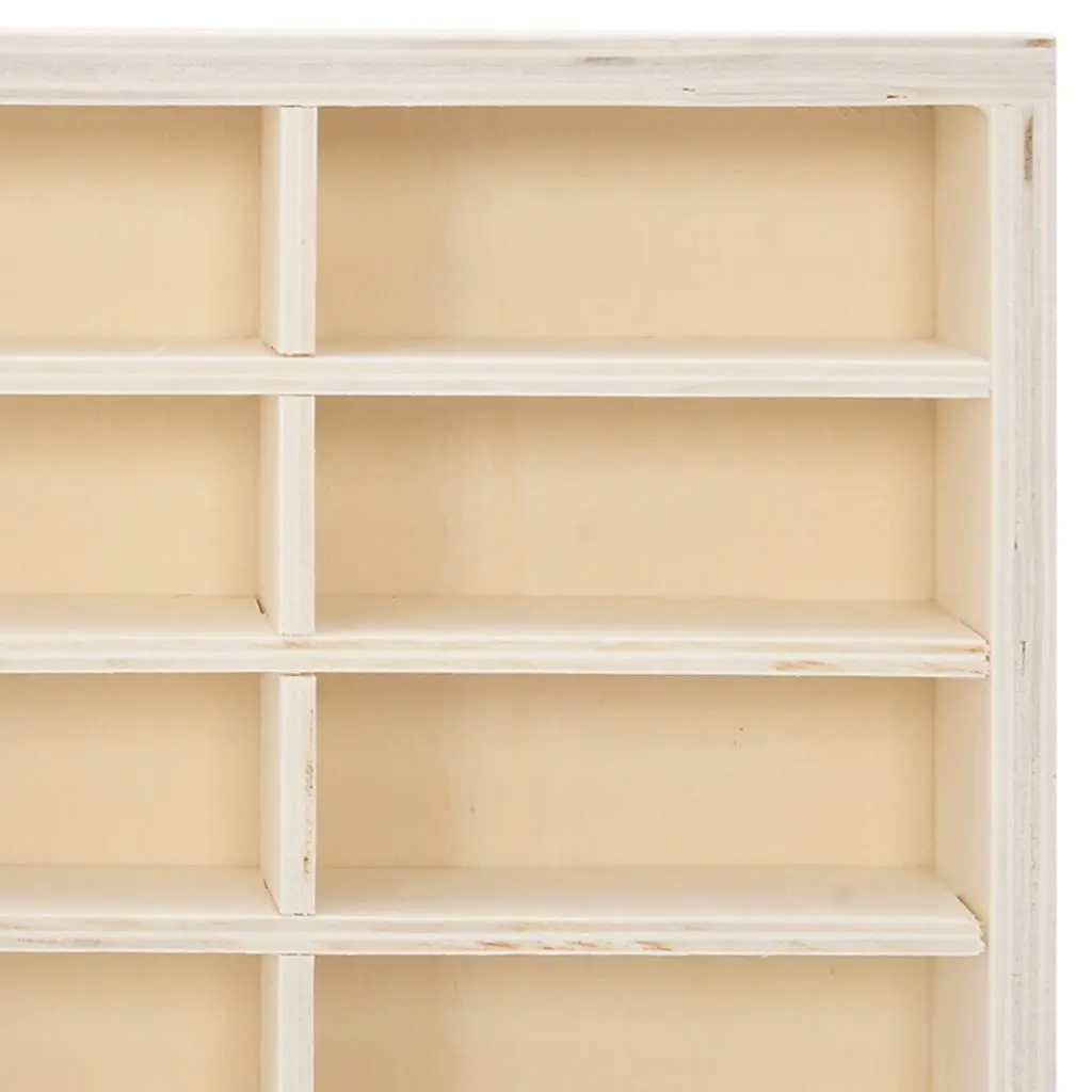 Wooden Display Case Wall Mounted 80 Compartments Brown Plywood